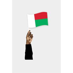 Drapeau à main personnalisé avec logo pour les événements de Madagascar - Product Image 1