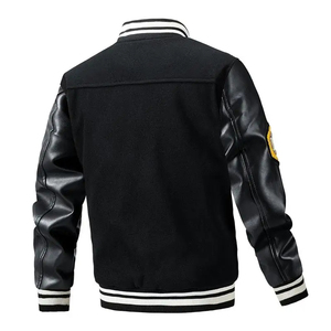 2025 hiver nouveau hommes solide Baseball veste à la mode broderie contraste conception grande taille coupe ample - Product Image 2