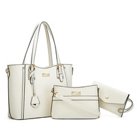 Ensemble de sacs à main 3-en-1 pour femmes tendance, grande capacité, sac fourre-tout en cuir pour le bureau et les trajets quotidiens, sac à bandoulière