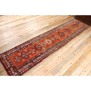 Vintage 3.1x12.9 ft <b>Runner</b> Rug, Turkish Rug, Herki <b>Red</b> Moroccan Rug - Product Image 2