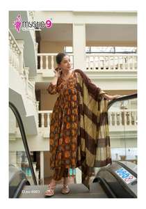 Kurti Chanderi de Diseño Maruti Fashion Alia, Estilo Indio Tradicional, Vestido Largo con Bordado y Estampado en Rayón, Superventas - Product Image 4