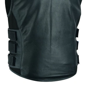 Nueva venta al por mayor de los hombres de la motocicleta táctica 100% Chaleco de cuero Real Moto Club lleva Chaleco de motorista Chaleco de cuero de piel de vaca - Product Image 6