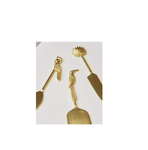 Juego de cuchillos de latón para queso, diseño moderno con mango de hoja de Latón chapado en oro, la mejor calidad, personalizado a bajo coste - Product Image 3