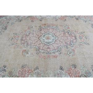 Tapis turc 7,2 x 11,1 pieds, tapis vintage surdimensionné, tapis en laine à bordure blanche - Product Image 5