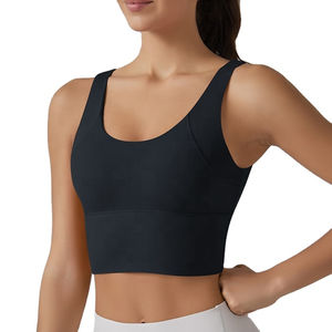 Precio al por mayor de cuello redondo Deportes Crop Top Fitness Mujeres Sensación de alta elasticidad Gimnasio Tops Yoga Tank Top para mujeres - Product Image 2