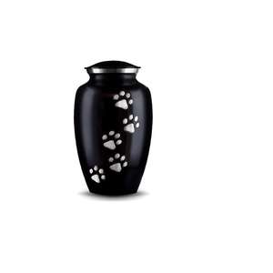 Modern Brown Pet <b>Memorial</b> Urn for Ashes Metal with Paw Print Design Personalized Style Urn - Product Image 4