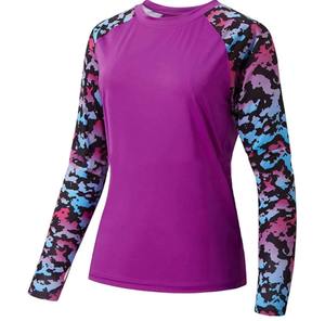 Ropa de pesca para mujer Impresión por sublimación 100% Poliéster UPF50 Secado rápido Anti-UV Transpirable Camisas de pesca para mujer - Product Image 1