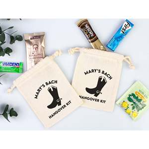Letter Pattern Hangover Kit Bags with <b>Drawstring</b> for Party Recovery Survival Kit <b>Pouch</b> - Product Image 4