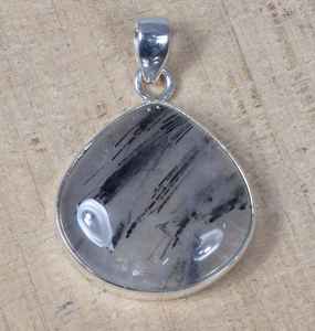 Colgante de diseño hecho a mano para mujer, Plata de Ley 925, piedras preciosas, rutilo negro, estilo Vintage, joyería fina, colgantes y dijes - Product Image 3