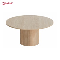 Ensemble table et chaises rondes en bois massif pour restaurant commercial, 4-8 places, style minimaliste italien, café, boutique