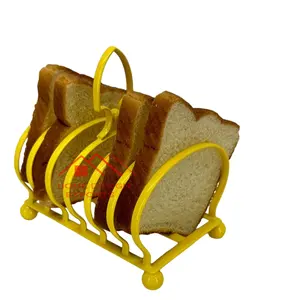 Dudukan holdin pengiris roti Enamel kuning untuk dekorasi rumah Goth dan restoran