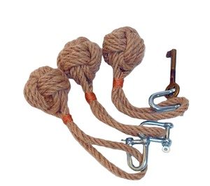 Manille en laiton faite à la main de corde de chanvre-4.5 "de long-Porte-clés en corde de marin fait à la main-Cadeau de bijoux nautiques - Product Image 1