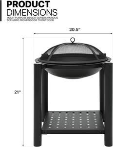 หลุมไฟเหล็กดัดที่ทันสมัยพร้อมฝาโดมดอกไม้ตกแต่งและขาโค้งแบบพกพาปรับขนาดและสีได้ตามต้องการ - Product Image 4