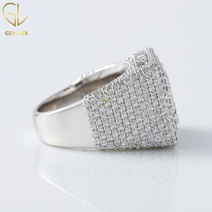 Nouveautés Testeur de diamants Iced Out Pass Round Cut Moissanite Diamond Custom Letter Hiphop Ring For Men - Product Image 3