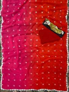 Nouvelle tenue de fête Bollywood Style Double séquence travail Saree avec chemisier de travail Style traditionnel vêtements ethniques pour femmes et filles - Product Image 3