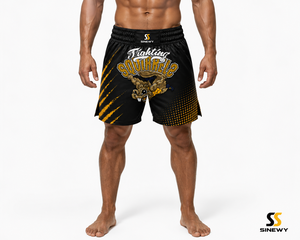 กางเกง MMA SINEWY Fighting Squirrels สีดำทอง พิมพ์ลายแบบ Sublimation ระบายเหงื่อได้ดี ทรงปกติ สำหรับผู้ใหญ่ ชุดกีฬา - Product Image 4