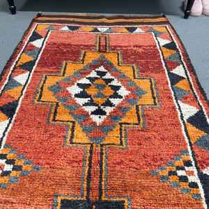 Vintage Turkish <b>Runner</b> Rug 2.9x11.2 ft, <b>Red</b> Black Plants & trees Wool Rug - Product Image 4