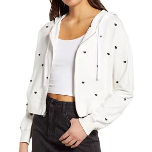 Sudadera corta de algodón de alta calidad para mujer, ofrecida por una marca privada con envío global rápido para compradores mayoristas. - Product Image 1