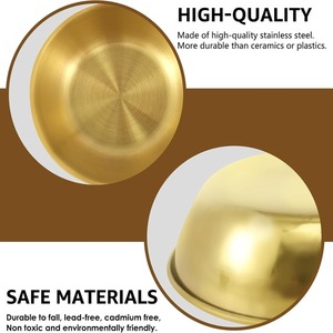 ชุดถ้วยซอสสแตนเลส6ชิ้นที่ใช้งานได้จริงจานชามสีทอง6ช้อนเป็นมิตรกับสิ่งแวดล้อมสำหรับใช้ในบ้านห้องครัวงานปาร์ตี้ - Product Image 5