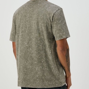 T-shirt graphique surdimensionné en coton épais pour hommes Maillot respirant Streetwear personnalisé avec motif de pierre délavée à l'acide - Product Image 2