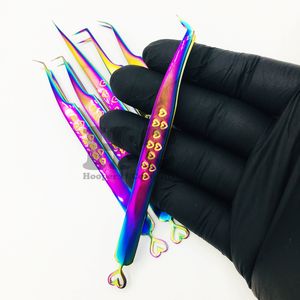 Pince à cils professionnelle de style nouveau, en acier inoxydable, anti-acide, durable, multi-cils, pince à cils en forme de cœur, solide - Product Image 3