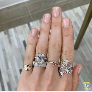 Anillo DE BODA clásico de tres piedras con diamantes cultivados en laboratorio para mujer, certificado IGI, impecable, Color D, VVS, estilo Vintage, corte de cojín, fiesta - Product Image 3