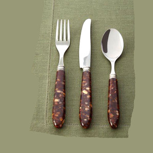 Ensemble d'ustensiles royaux plaqués argent mat vintage avec poignée plate épaisse, ensemble de cuillères de service plaquées argent pour la cuisine et le service - Product Image 5