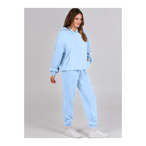 Alta calidad 100% algodón Tech Fleece mujer chándal liso de gran tamaño de dos piezas de alta calidad para mujer chándal para la venta - Product Image 4