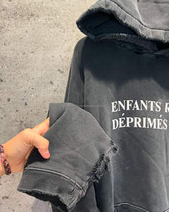 Sweat-shirt à capuche vintage pour homme personnalisé, lavage à l'acide, 100% coton, uni, surdimensionné, délavé, en vrac, en molleton - Product Image 3