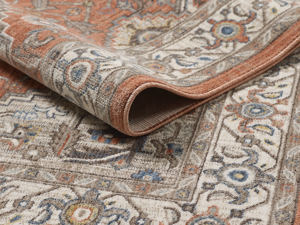 Alfombra turca de lujo, hecha a máquina, color rojo ladrillo degradado, para sala de estar, del fabricante de Gaziantep. - Product Image 2