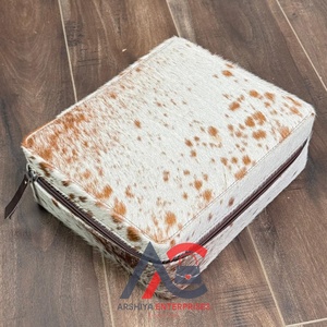 Nouvelle boîte à bijoux de voyage en cuir de vachette véritable personnalisée boîte à bijoux de grande taille pour le stockage organisateur de bijoux pour les femmes - Product Image 1