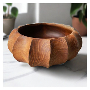 Nouvel ensemble de trois bols de service en bois de couleur naturelle de haute qualité vaisselle pour la table de cuisine pour une utilisation de fête disponible en vrac - Product Image 4