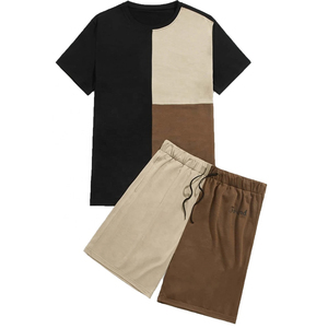 Meilleure vente logo personnalisé ensembles shorts pour hommes patch travail t-shirt à manches courtes avec short vêtements de sport t-shirt avec ensemble short pour hommes - Product Image 6