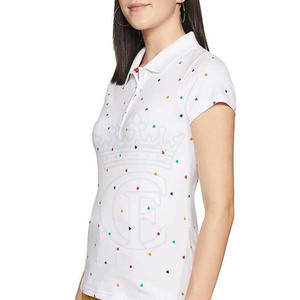 Polos de manga corta Polos de color personalizados con logotipo personalizado Polos de mujer elegantes de alta calidad - Product Image 3