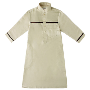 Vente en gros Jubbah Thobe pour hommes, robe islamique à manches longues, vêtements musulmans traditionnels à rayures sur la poitrine pour enfants, adultes, arabes - Product Image 4