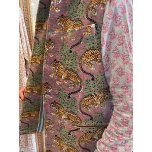 Mens Luxury Vintage Nehru <b>Jacket</b> 'Velvet Jungle Dreaming' <b>Smart</b> Casual Mandarin Collar Zippered Closure Spandex Material XS XL - Product Image 3