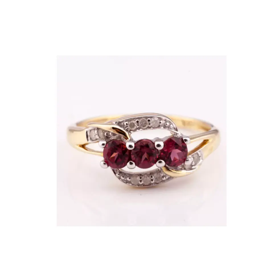 Extra Grade von 14 Karat vergoldet und Silber 925 Rhodolite mit Diamantring für Frauen kommen mit Fabrik preis aus Thailand