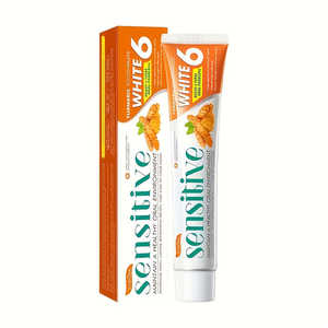 Pasta Dental Herbal Natural de Cúrcuma con Extracto de Jengibre, Fórmula 6 en 1 para una Limpieza Profunda, Alivio de la Sensibilidad y Control de la Placa - Product Image 1