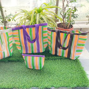 Sacs à provisions en nylon avec pochette Plastique polypropylène recyclé durable fabriqué en Inde-Options en vrac Sacs écologiques - Product Image 1