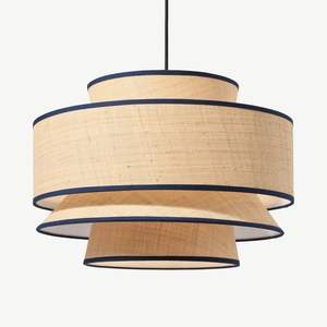 Pantalla Colgante de Tela Hecha a Mano, Estilo del Sudeste Asiático, para Dormitorio, Comedor, Sala de Estar - Product Image 1