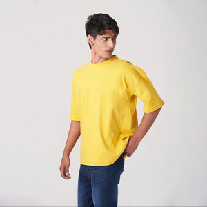 T-shirt unisexe 100% coton de haute qualité, logo personnalisé OEM, streetwear surdimensionné, taille plus, sérigraphie, col rond uni, homme - Product Image 4