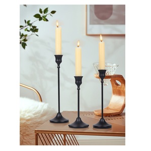 Customizable Logo <b>Set</b> of 2 Minimalist Gold Iron Pillar <b>Candle</b> Holders Home Decor for Christmas Occasions Metal <b>Candle</b> Settings - Product Image 6
