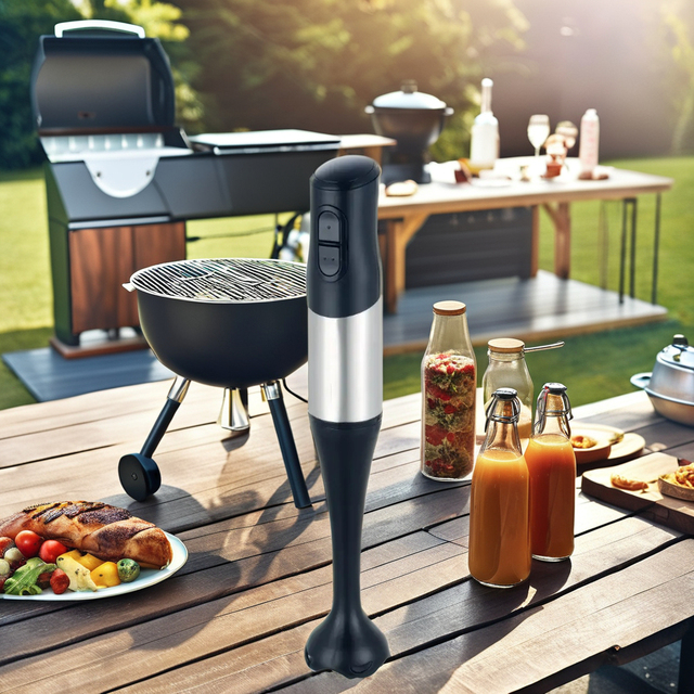 CE Certified 200W Electric Hand Held Blender with DC Motor 2 Speeds Anti-Slip Grip Silent Operation for Baby Food and Soups