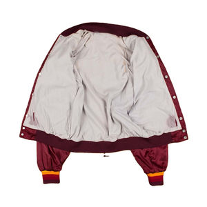 Chaqueta Bomber Varsity de invierno para hombre de satén 100% de alta calidad con logotipo personalizado Letterman Stand transpirable High Street OEM de talla grande - Product Image 3