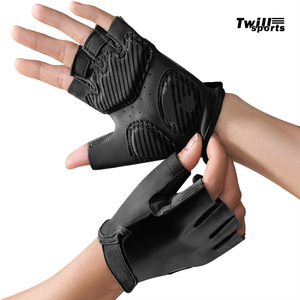 TWILLSPORTS-Guantes de Nailon Acolchados para Hombre, Correa de Muñeca, Soporte para Entrenamiento, Medio Dedo, Gimnasio, Fitness, Acolchado, para Entrenamiento - Product Image 4
