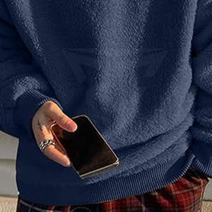 Couleur personnalisée décontracté hommes Sherpa sweat-shirt grande taille 100% coton hiver mode Design solide motif respirant séchage rapide - Product Image 2