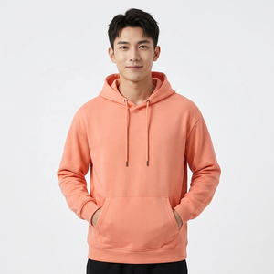 เสื้อฮู้ดแบบยูนิเซ็กซ์ทรงโอเวอร์ไซส์ สีพื้น มีกระเป๋าหน้า สไตล์ลำลอง สำหรับฤดูใบไม้ร่วง ผ้าถักเฟรนช์เทอร์รี่ แขนปกติ สีพื้น - Product Image 5
