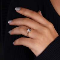 Bague de fiançailles solitaire en diamant de laboratoire en forme d'œil, or jaune 14 carats, taille brillant, clarté I-SI1, certifiée par un tiers, adorable