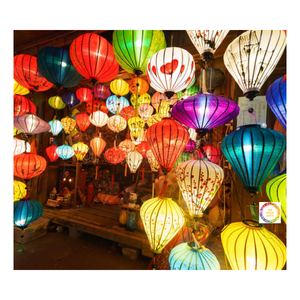 Lanternes en soie vietnamiennes traditionnelles colorées décoratives de haute qualité - Lanterne suspendue d'extérieur antique 99GD - Product Image 5