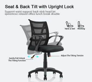 Chaise de jeu d'ordinateur moderne <span class=keywords><strong>en</strong></span> gros d'usine, <span class=keywords><strong>en</strong></span> maille, pivotante, réglable <span class=keywords><strong>en</strong></span> hauteur, dossier ouvert, confortable pour une longue durée d'assise, peut s'allonger, pour le <span class=keywords><strong>bureau</strong></span> - Product Image 3
